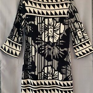 Diane Von Furstenberg Geometric Black and White Mini Dress